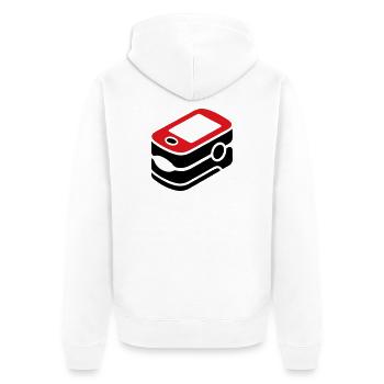 Pulsoximeter Sauerstoff Medizin - Unisex Premium Bio Zip Hoodie - Weiß - Hinten - Thijin (182cm)