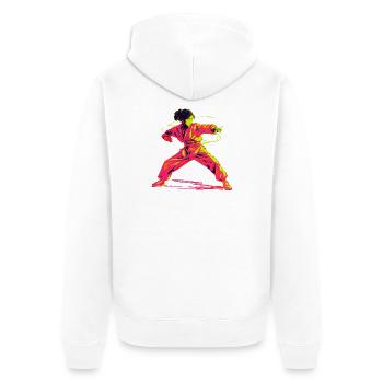 Karate Girl Retrowave - Unisex Premium Organic Zip Hoodie - white - Back - Thijin (182cm)