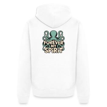 Oktopus für immer mein Spirit - Unisex Premium Bio Zip Hoodie - Weiß - Hinten - Thijin (182cm)