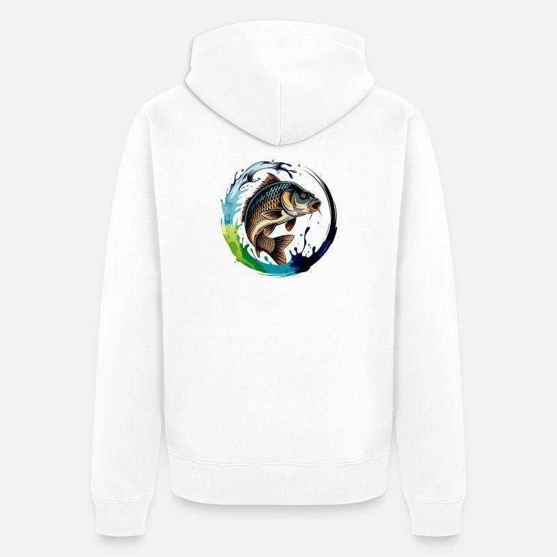 Carpe sauteuse - Veste à capuche bio Premium Unisexe - blanc