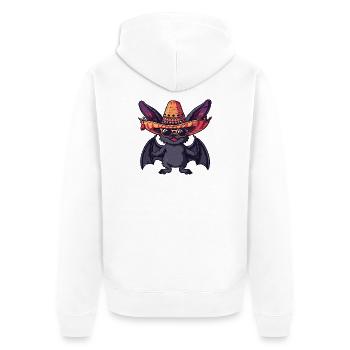 Bat Funny Sombrero - Unisex Premium Organic Zip Hoodie - white - Back - Thijin (182cm)