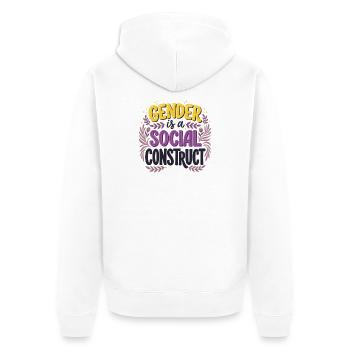 Pride Month LGBT – Geschlecht ist ein soziales Konstrukt - Unisex Premium Bio Zip Hoodie - Weiß - Hinten - Thijin (182cm)