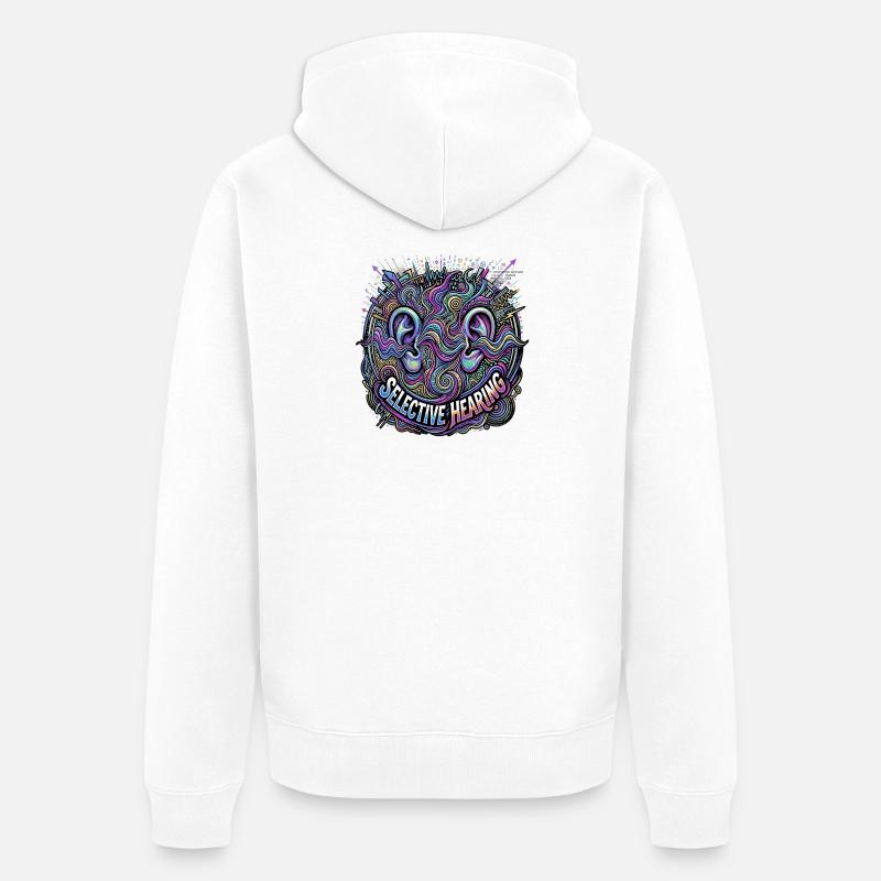 Selective Hearing - Unisex Premium Bio Zip Hoodie - Weiß
