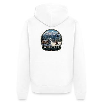 Whistler Kanada Skigebiet Snowboard Skiurlaub - Unisex Premium Bio Zip Hoodie - Weiß - Hinten - Thijin (182cm)