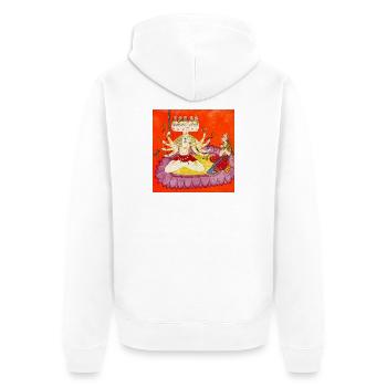 Durga auf der Lotusblume - Unisex Premium Bio Zip Hoodie - Weiß - Hinten - Thijin (182cm)