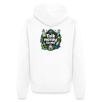 Talk Nerdy to Me Design - Unisex Premium Bio Zip Hoodie - Weiß - Hinten - Thijin (182cm)