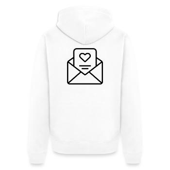 Love Letter - Unisex Premium Organic Zip Hoodie - white - Back - Thijin (182cm)