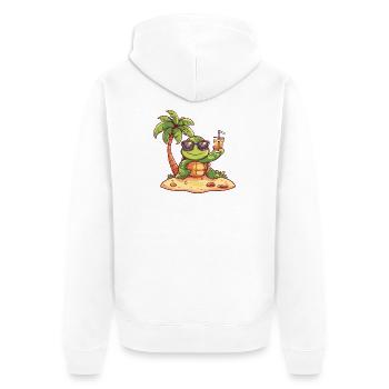 Palmier d’été Tortue - Veste à capuche bio Premium Unisexe - blanc - Dos - Thijin (182cm)