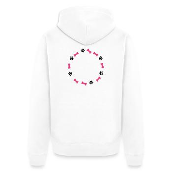 Pfotenabdruck Liebe Hund Knochen Hundemama - Unisex Premium Bio Zip Hoodie - Weiß - Hinten - Thijin (182cm)