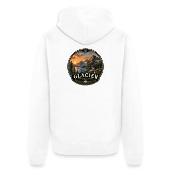 Parc national des glaciers Paysage naturel du Montana - Veste à capuche bio Premium Unisexe - blanc - Dos - Thijin (182cm)