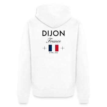 Dijon Frankreich Koordinaten Reise Souvenir - Unisex Premium Bio Zip Hoodie - Weiß - Hinten - Thijin (182cm)
