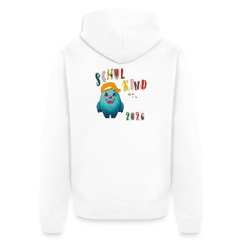 Einschulung  2026 - Unisex Premium Bio Zip Hoodie - Weiß - Hinten - Thijin (182cm)