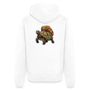 Tortue de randonnée - Aventure en plein air - Veste à capuche bio Premium Unisexe - blanc - Dos - Thijin (182cm)