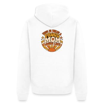 Proud Mom Retro Sunrise - Unisex Premium Bio Zip Hoodie - Weiß - Hinten - Thijin (182cm)