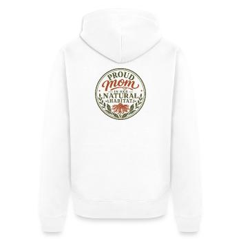 Proud Mom in Her Natural Habitat - Unisex Premium Bio Zip Hoodie - Weiß - Hinten - Thijin (182cm)