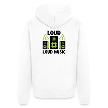 Lautsprecher Boxen Logo - Unisex Premium Bio Zip Hoodie - Weiß - Hinten - Thijin (182cm)