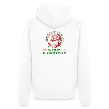 Merry Christmas Santa Retro Christmas Gift - Unisex Premium Organic Zip Hoodie - white - Back - Thijin (182cm)