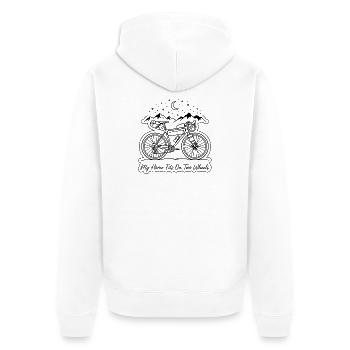 Gravel Bike My Home Fits On Two Wheels - Unisex Premium Organic Zip Hoodie - white - Back - Thijin (182cm)