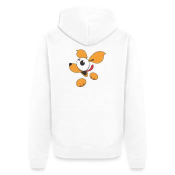 Cute Comic Dog - Unisex Premium Organic Zip Hoodie - white - Back - Thijin (182cm)