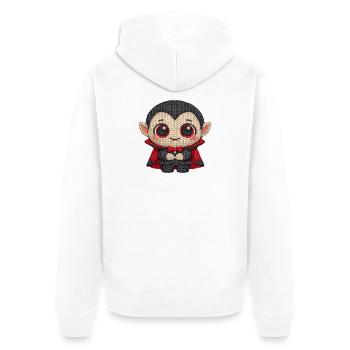 Cute vampire in knitted look - Unisex Premium Organic Zip Hoodie - white - Back - Thijin (182cm)