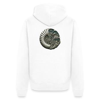 Fossile d’ammonites Coupe préhistorique du récif - Veste à capuche bio Premium Unisexe - blanc - Dos - Thijin (182cm)