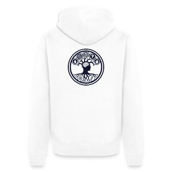 Arbre de la Pensée de la Connaissance - Veste à capuche bio Premium Unisexe - blanc - Dos - Thijin (182cm)