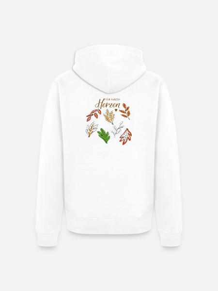 Herbstlaub - Unisex Premium Bio Zip Hoodie - Weiß