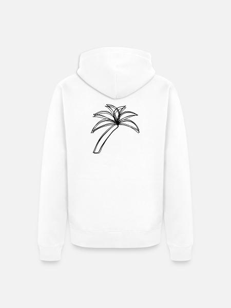 Palme handgezeichnet - Unisex Premium Bio Zip Hoodie - Weiß