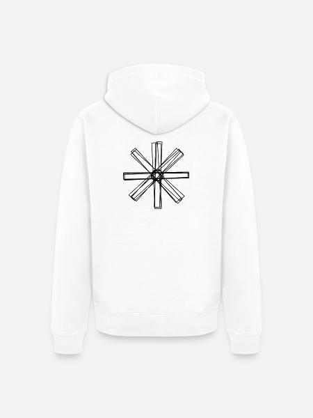 Strohstern handgezeichnet - Unisex Premium Bio Zip Hoodie - Weiß