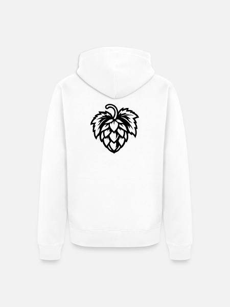 Hopfen Gerste Symbol - Unisex Premium Bio Zip Hoodie - Weiß