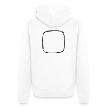 Satzzeichen handgezeichnet - Unisex Premium Bio Zip Hoodie - Weiß - Hinten - Thijin (182cm)