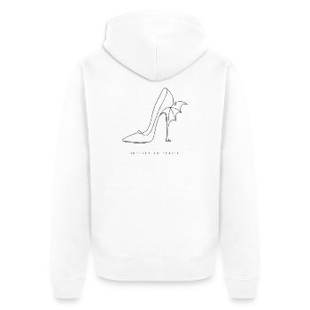 Dressed to Thrill – High Heel Fledermaus Halloween - Unisex Premium Bio Zip Hoodie - Weiß - Hinten - Thijin (182cm)