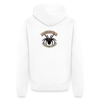 Tarantel - Unisex Premium Bio Zip Hoodie - Weiß - Hinten - Thijin (182cm)