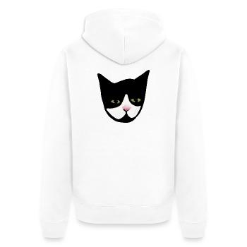Midnight Cat Nose Gesichtskunst - Unisex Premium Bio Zip Hoodie - Weiß - Hinten - Thijin (182cm)