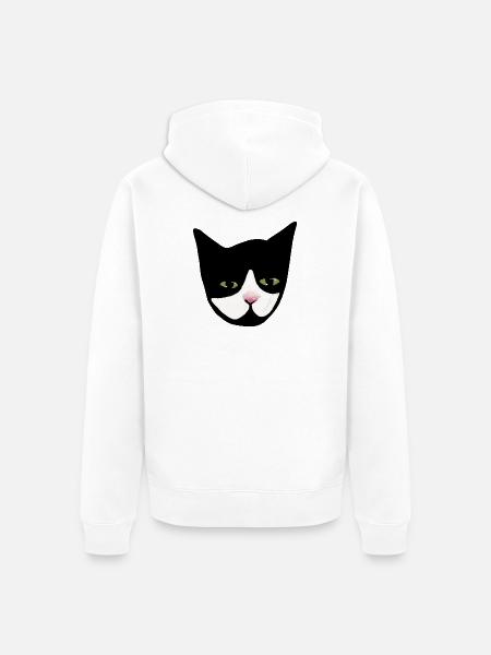 Midnight Cat Nose Gesichtskunst - Unisex Premium Bio Zip Hoodie - Weiß