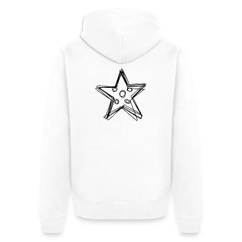 Seestern handgezeichnet - Unisex Premium Bio Zip Hoodie - Weiß - Hinten - Thijin (182cm)
