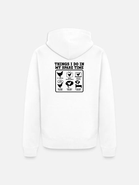 Huhn Humor Freizeit - Unisex Premium Bio Zip Hoodie - Weiß