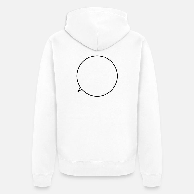 Speech bubble request text customizable - Unisex Premium Organic Zip Hoodie - white