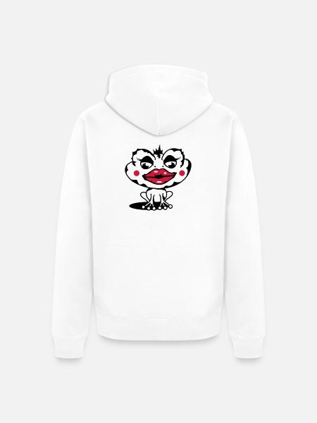 A toad with a thick lip - Unisex Premium Organic Zip Hoodie - white