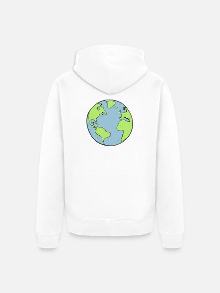 earth - Unisex Premium Organic Zip Hoodie - white