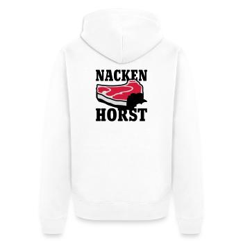 Nacken Horst | Grillen | BBQ - Unisex Premium Organic Zip Hoodie - white - Back - Thijin (182cm)