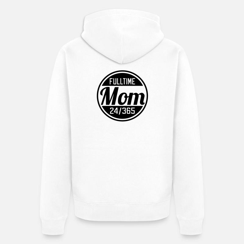 Fulltime Mom - Unisex Premium Bio Zip Hoodie - Weiß