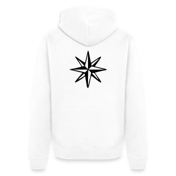 Compass Rose Wind Rose Sail Sailing - Unisex Premium Organic Zip Hoodie - white - Back - Thijin (182cm)