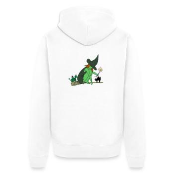 witch - Unisex Premium Organic Zip Hoodie - white - Back - Thijin (182cm)
