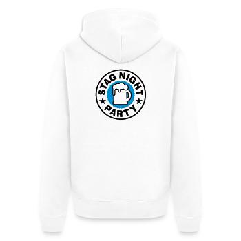 Soirée entre hommes | Timbre - Veste à capuche bio Premium Unisexe - blanc - Dos - Thijin (182cm)