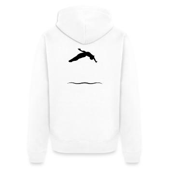 Turret jumpers - Unisex Premium Organic Zip Hoodie - white - Back - Thijin (182cm)