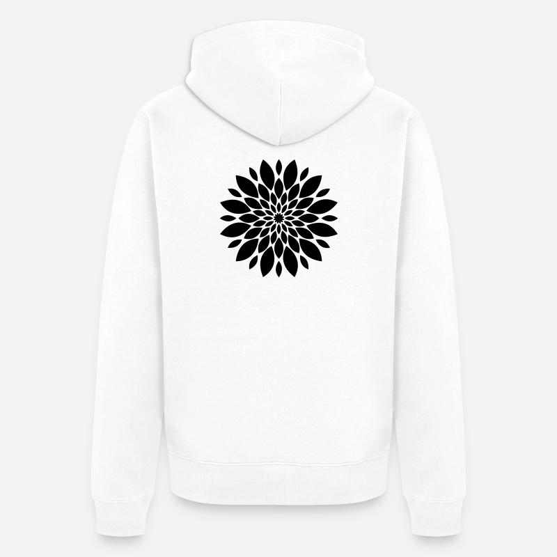 Fleur mandala fleur florale - Veste à capuche bio Premium Unisexe - blanc