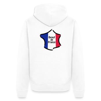 Redneck Frankreich - Unisex Premium Bio Zip Hoodie - Weiß - Hinten - Thijin (182cm)