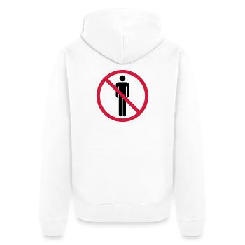 forbidden sign no people zone area pictogr - Unisex Premium Organic Zip Hoodie - white - Back - Thijin (182cm)
