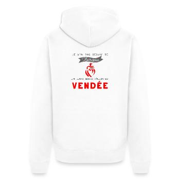Vendée - thérapie - Veste à capuche bio Premium Unisexe - blanc - Dos - Thijin (182cm)
